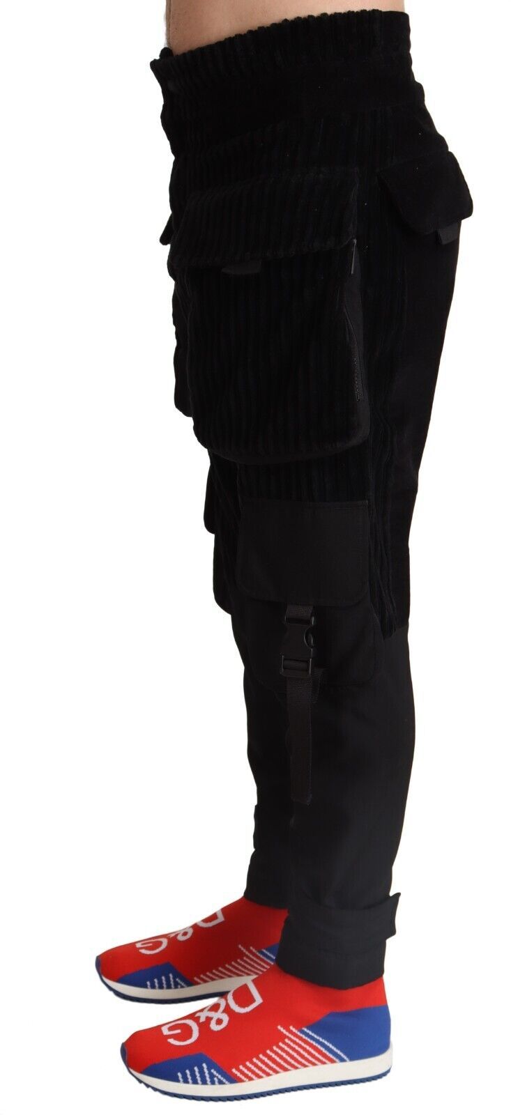 Dolce &amp; Gabbana черни памучни тесни рипсени панталони Cargo