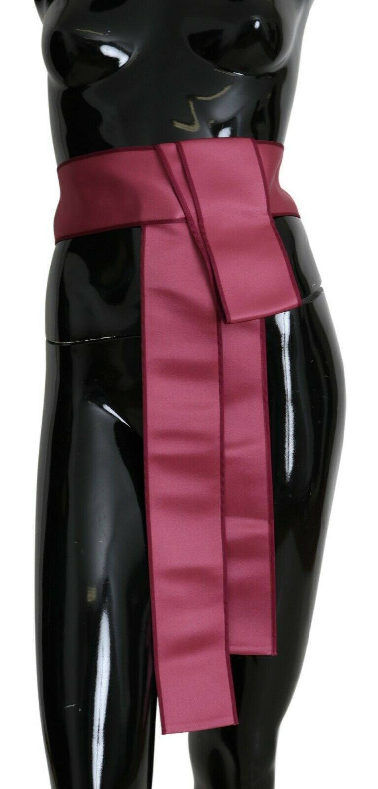 Dolce &amp; Gabbana Розов 100% копринен широк колан с 3 копчета