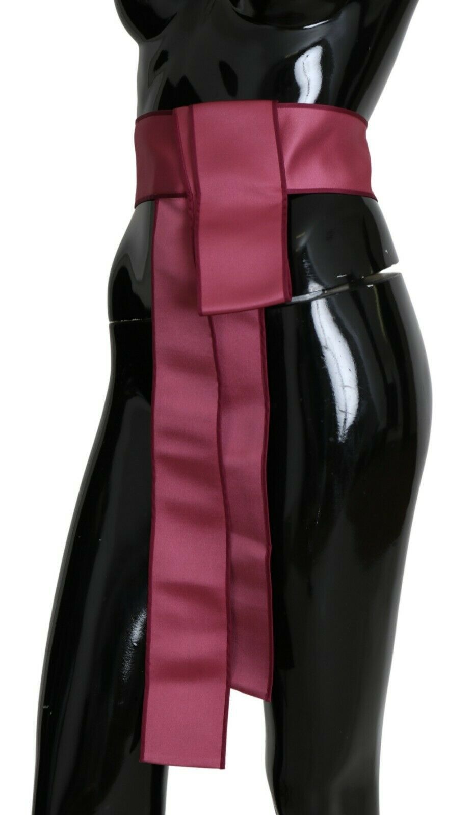 Dolce &amp; Gabbana Розов 100% копринен широк колан с 3 копчета