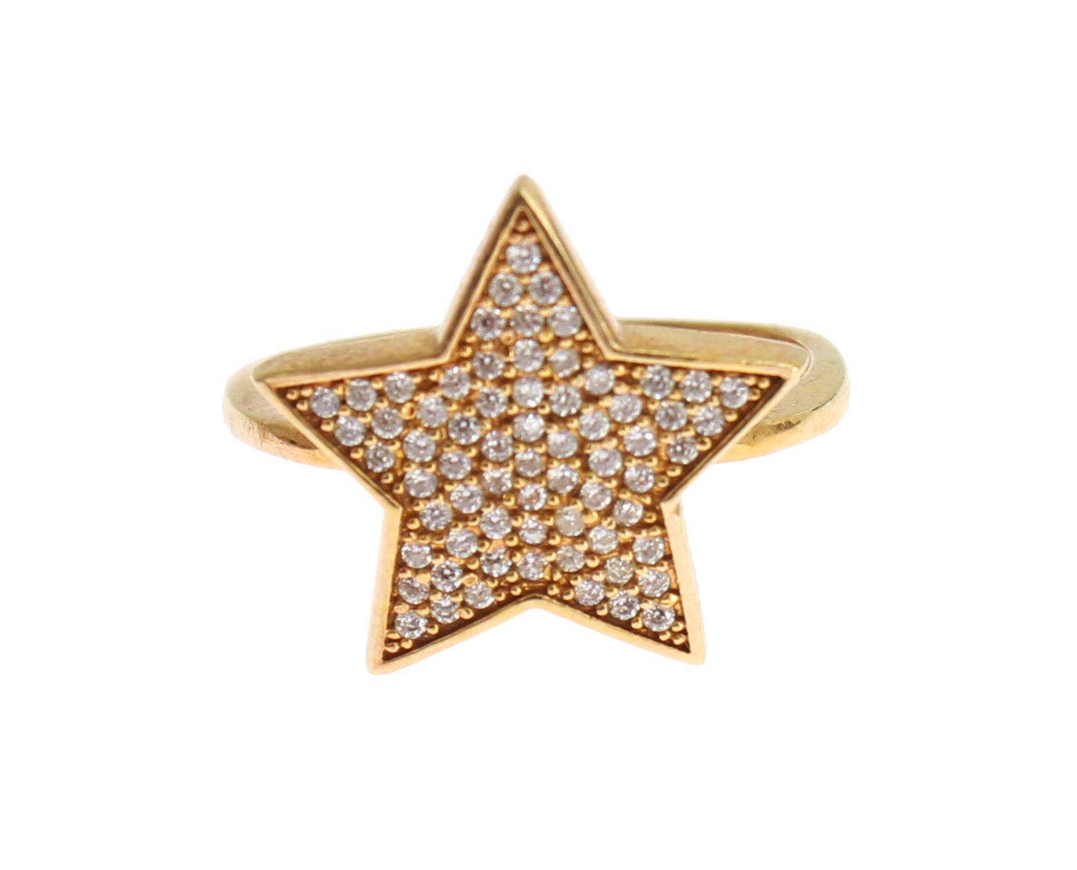 Сребърен дамски прозрачен пръстен Nialaya Star злато 925