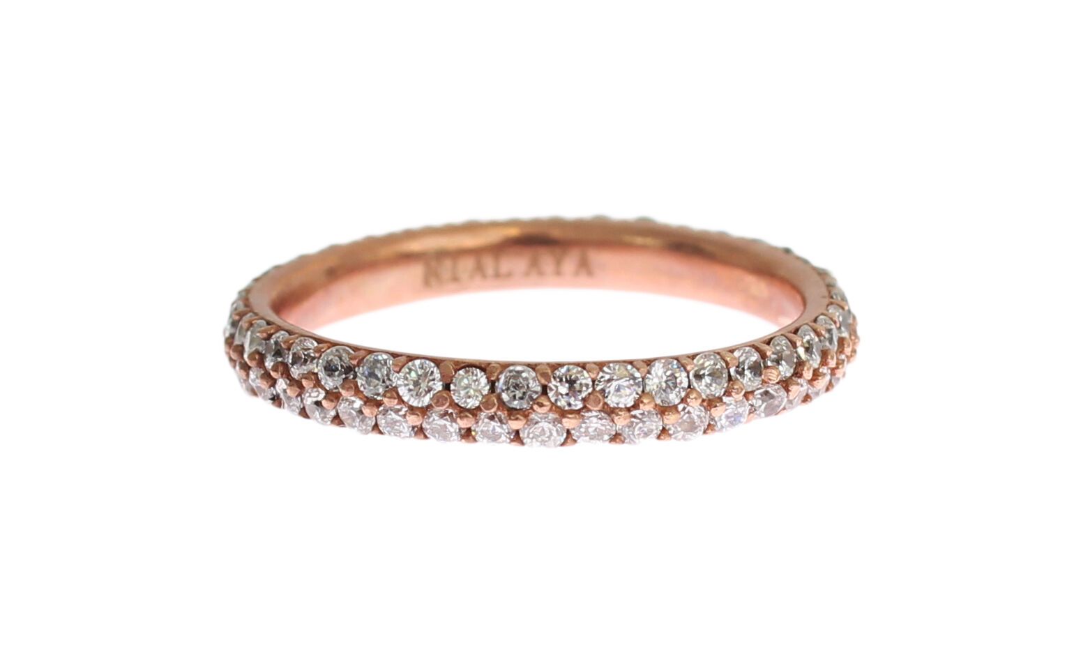 Сребърен прозрачен пръстен Nialaya от розово злато 925 CZ