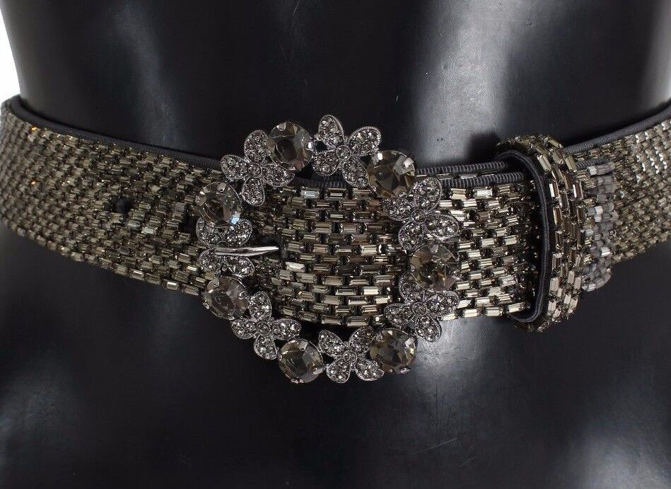 Многоцветен колан с пайети с широка кристална катарама Dolce &amp; Gabbana