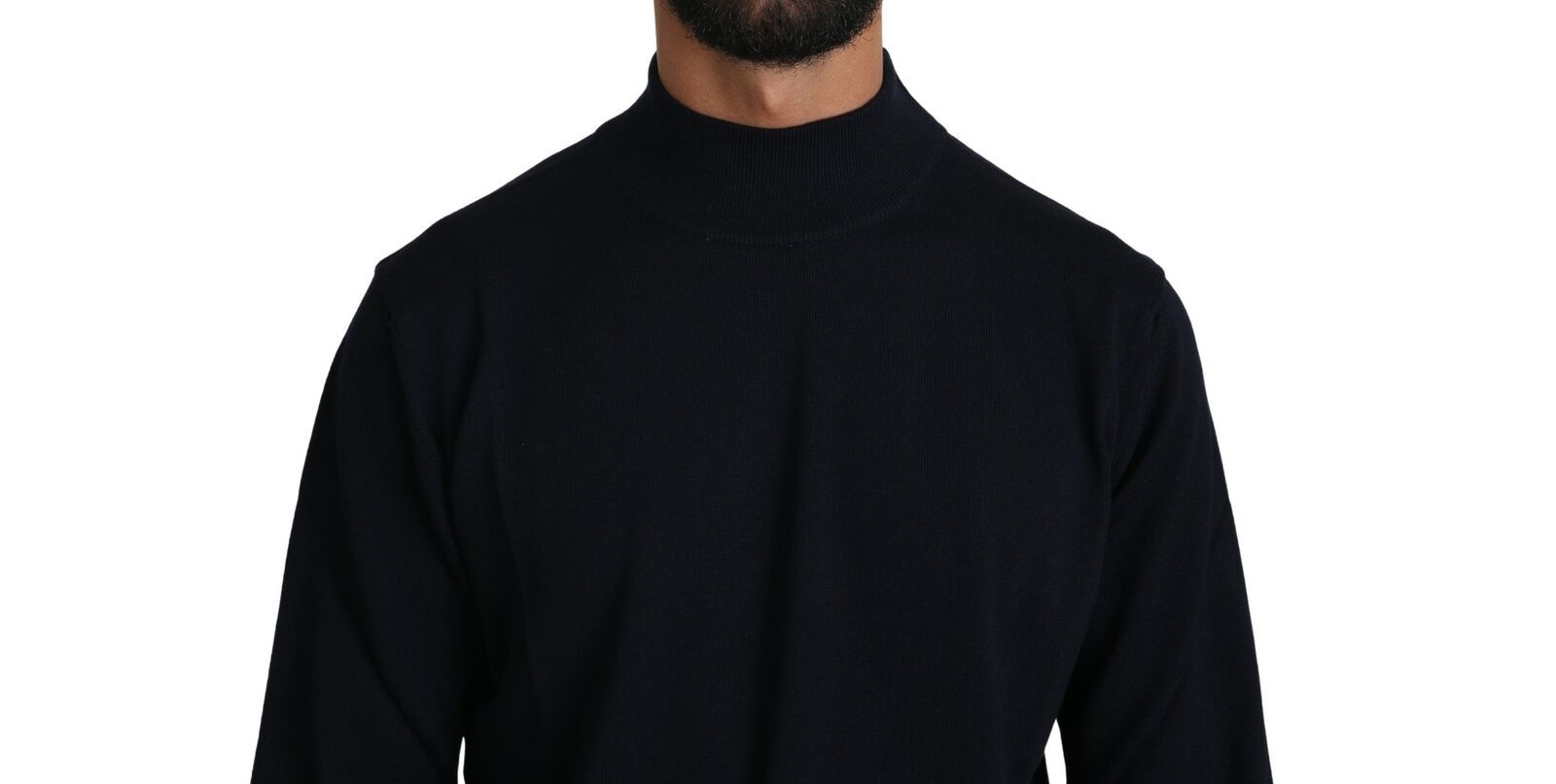 MILA SCHÖN Тъмносин пуловер с кръгло деколте 100% вълнен пуловер