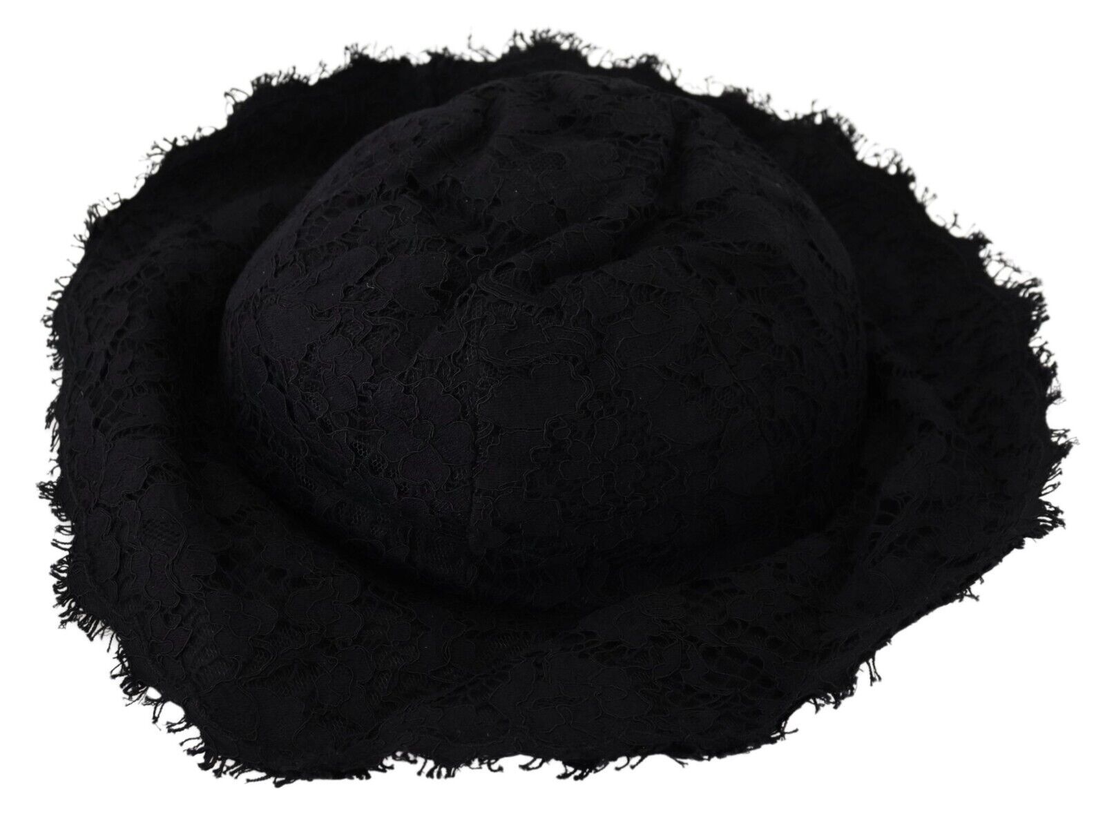 Черна памучна шапка с широка периферия Dolce &amp; Gabbana