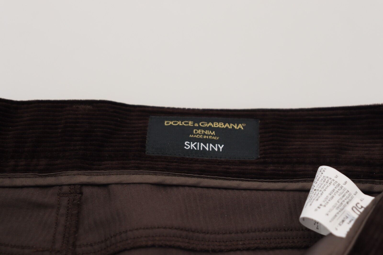 Dolce &amp; Gabbana Кафяв рипсен мъжки ежедневен панталон