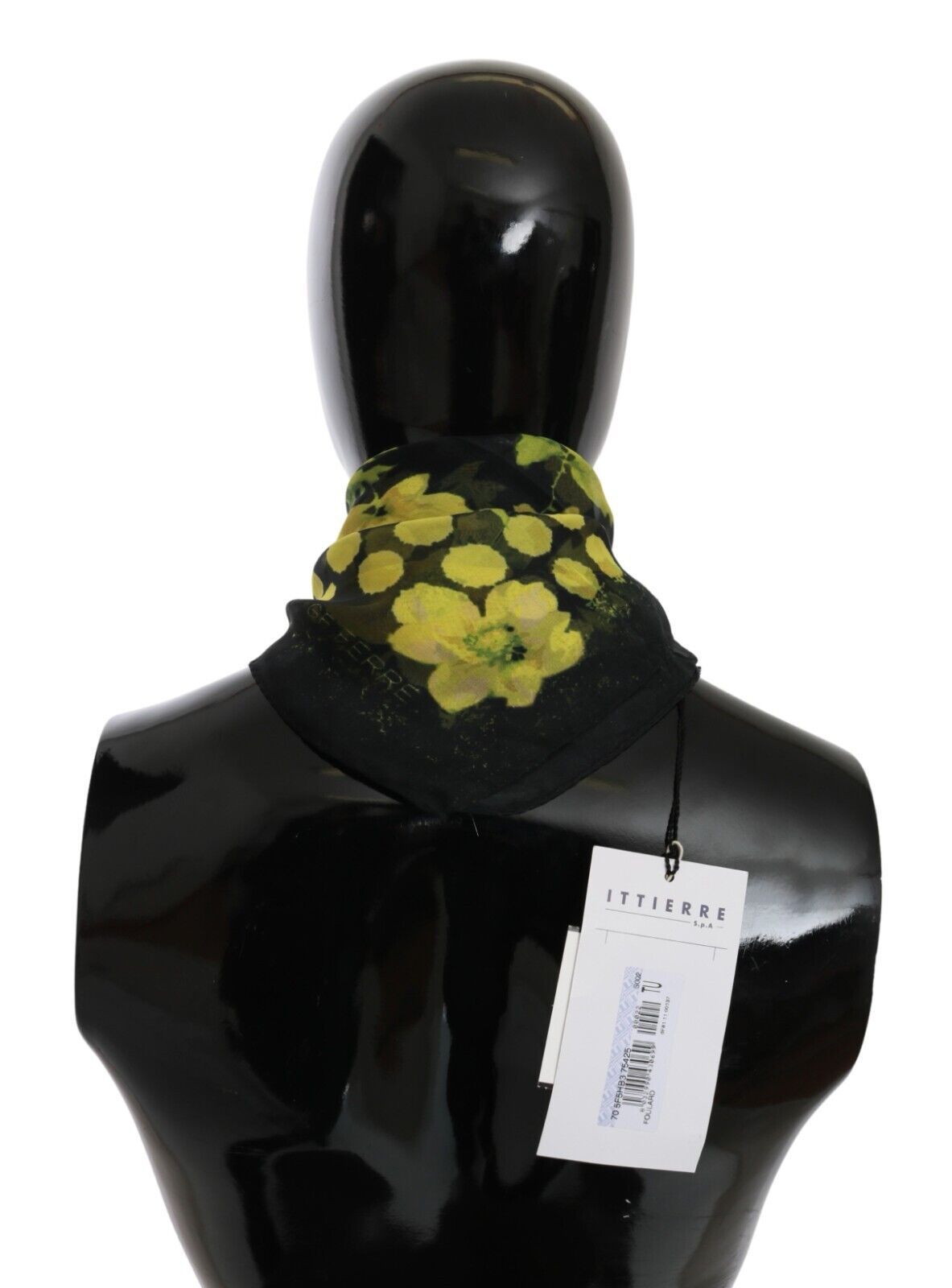 GF Ferre Черно-жълт флорален шал с фолио