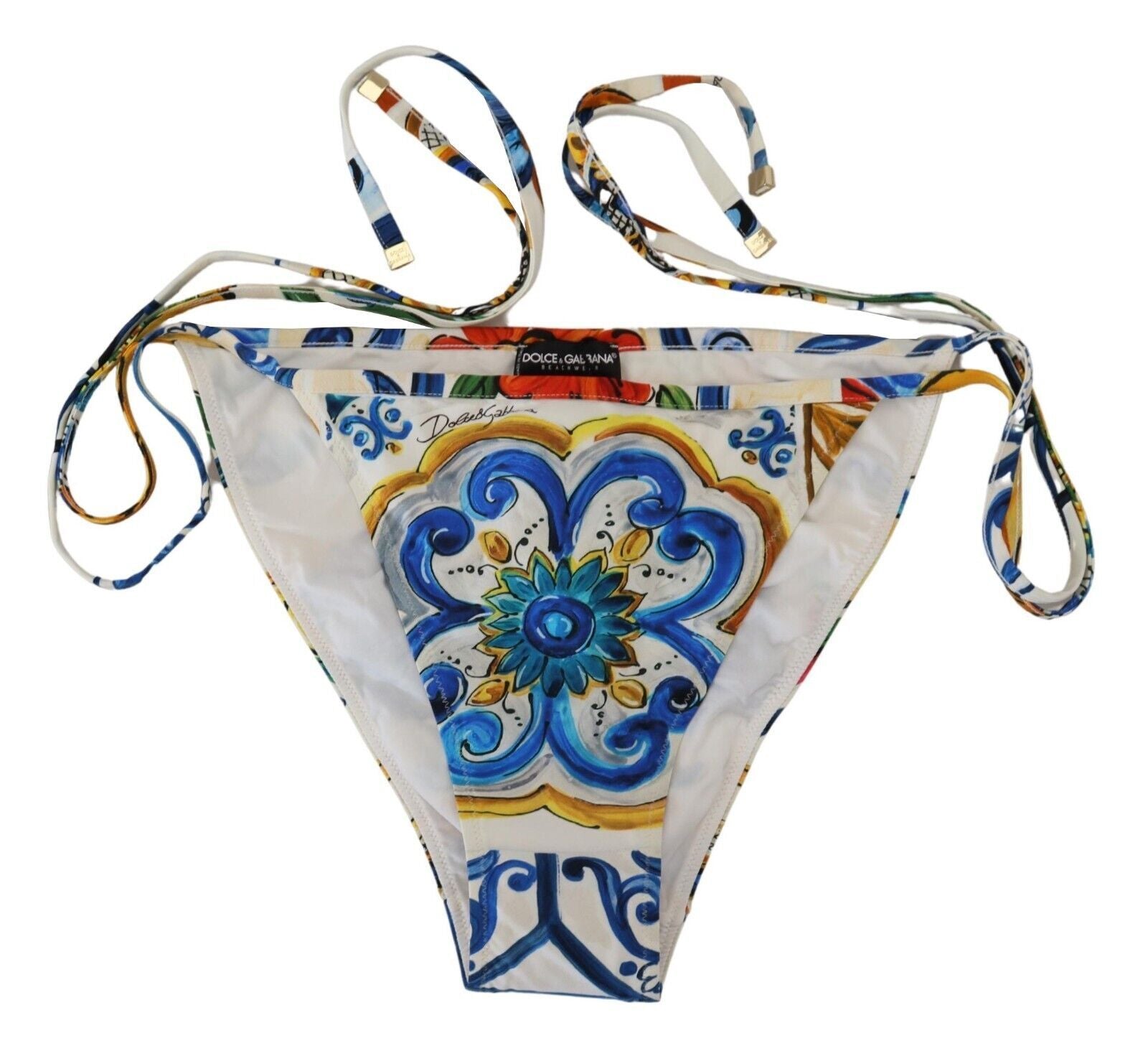 Многоцветни бански бикини Dolce &amp; Gabbana със странична връзка