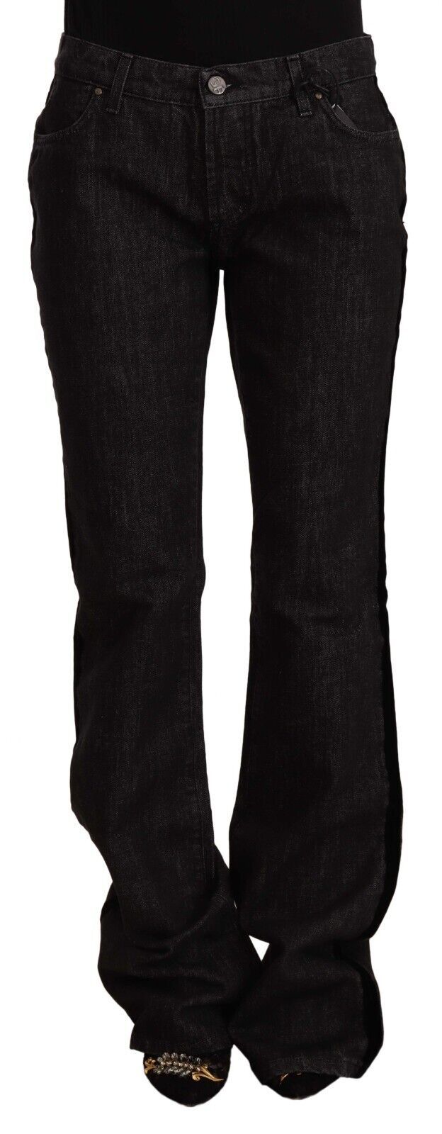 GF Ferre Черни памучни дънкови дънки със средна талия
