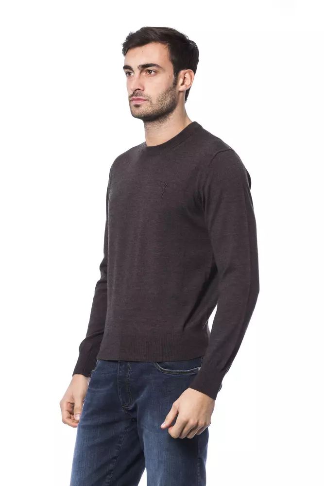 Кафяв пуловер от мериносова вълна Billionaire Italian Couture