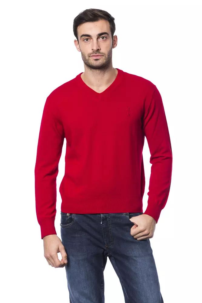 Червен пуловер от мериносова вълна Billionaire Italian Couture