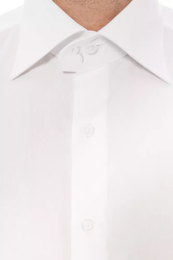 Бяла памучна риза Billionaire Italian Couture