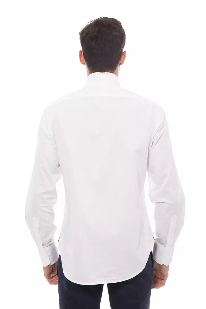 Бяла памучна риза Billionaire Italian Couture