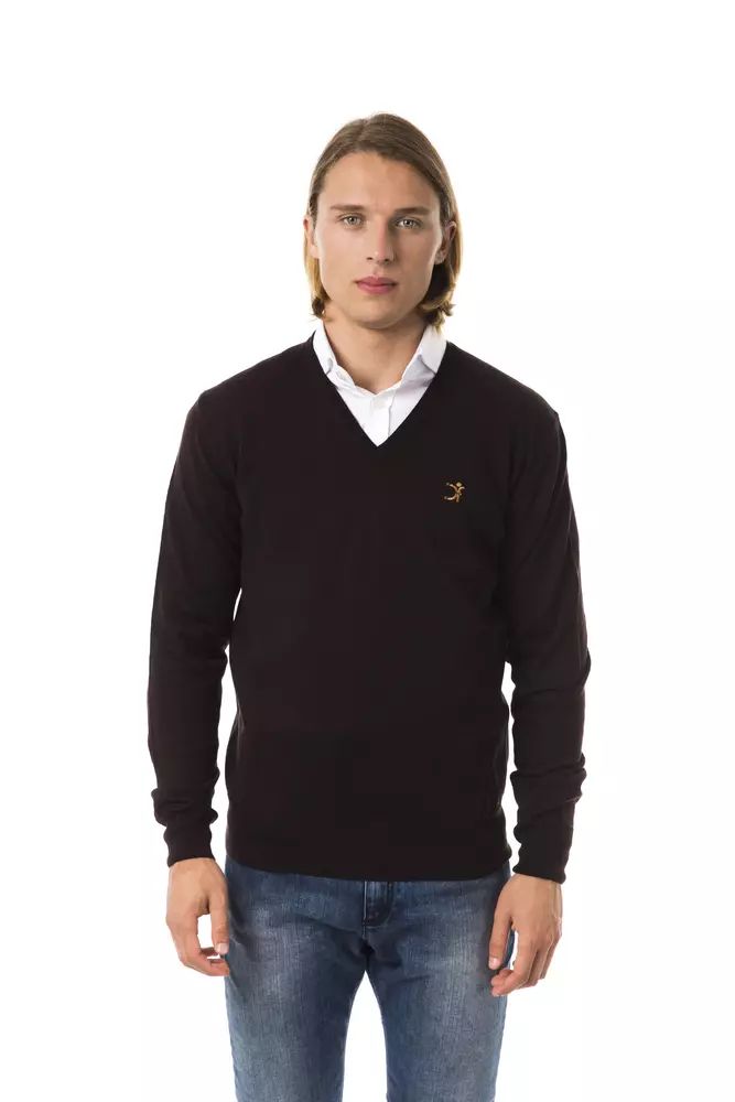 Кафяв пуловер от мериносова вълна Uominitaliani
