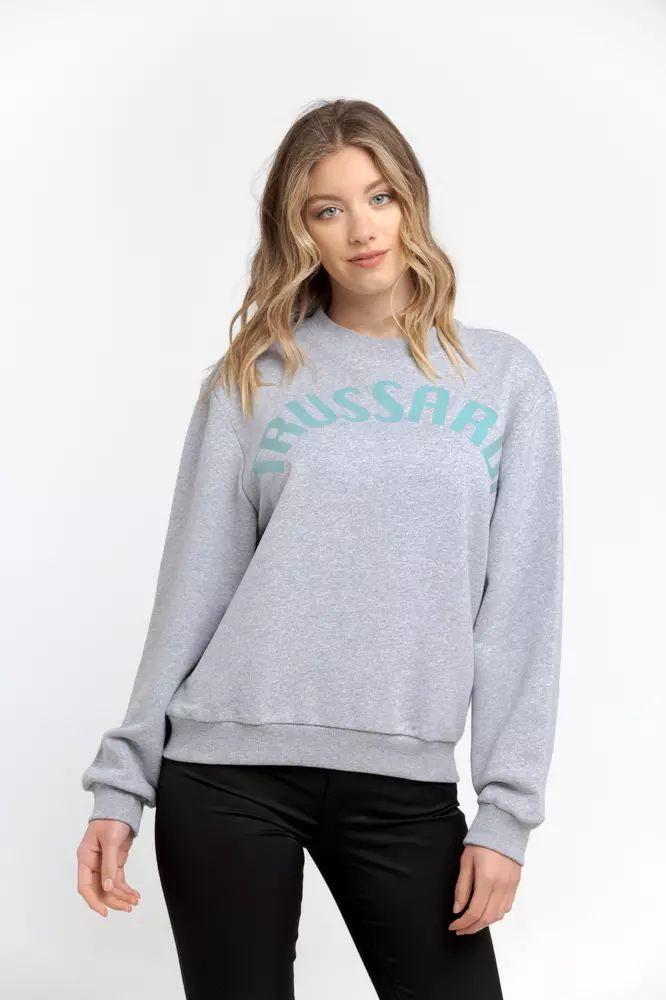 Сив памучен пуловер Trussardi