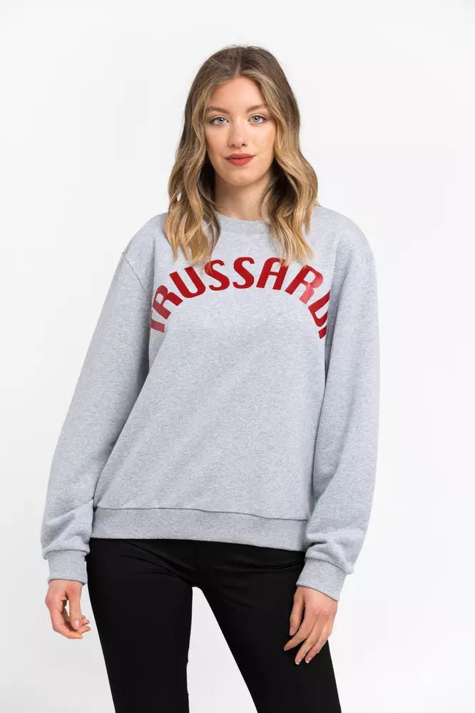 Сив памучен пуловер Trussardi