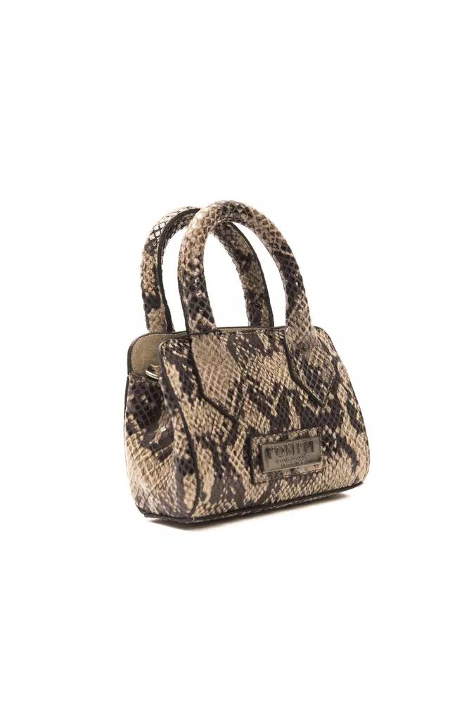 Кафява кожена чанта Pompei Donatella