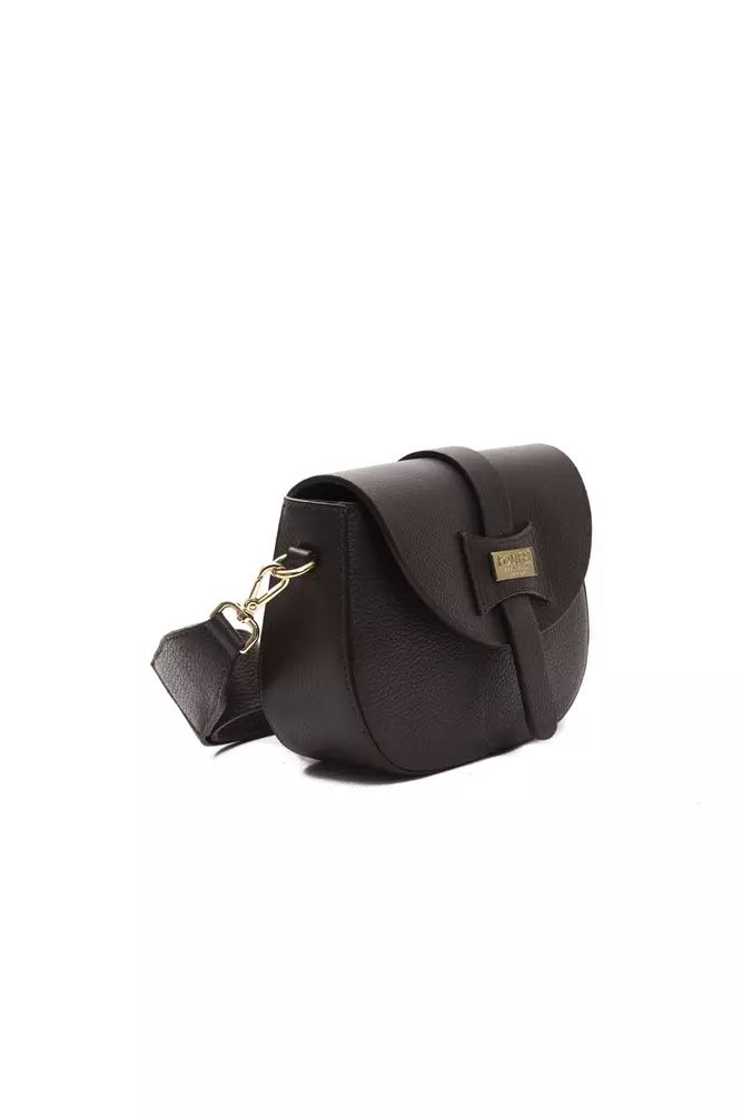 Кафява кожена чанта през рамо Pompei Donatella