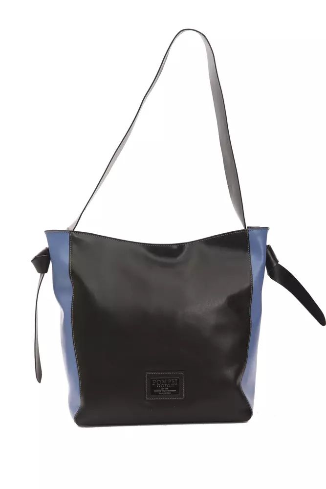 Черна кожена чанта за рамо Pompei Donatella