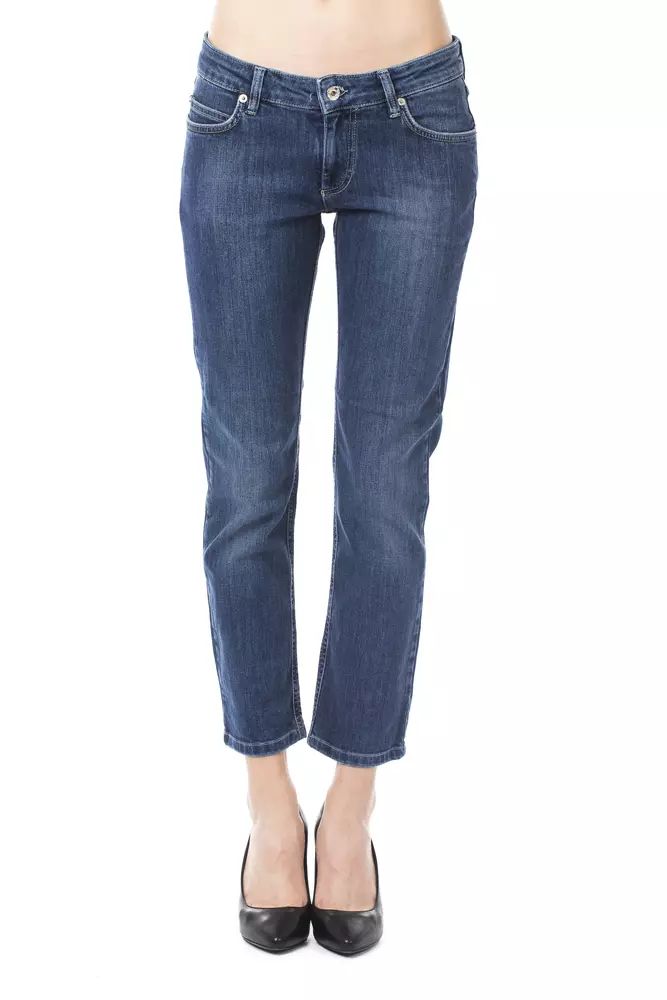 Ungaro Fever Chic Light Blue Capri Jeans with Button Details