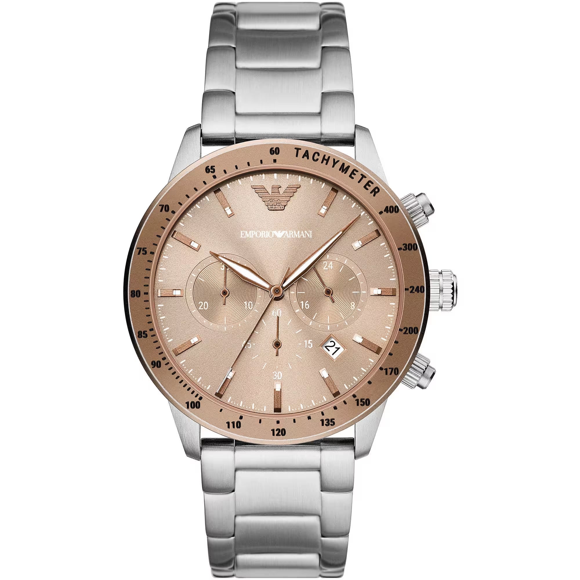 Часовник Emporio Armani Bronze и Silver Steel Chronograph